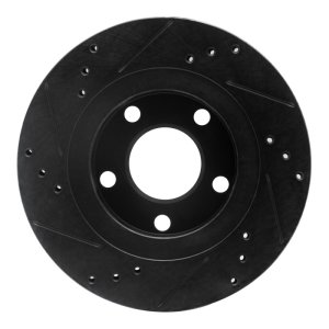 Audi A8 Brake Rotor (1) - Rear Right - R1 Concepts - Drilled & Slotted - Black - `00-`03
